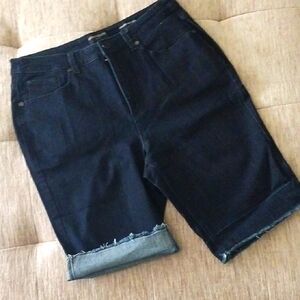 Susan Graver Dark Blue Denim Shorts